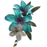 Aqua Teal Summer Bloom Face Flower