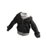 ardor* - open zip hoodie w/shirt (black)