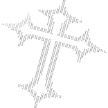 Ascii art weirdcore cross in black