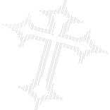 Ascii art weirdcore cross in white