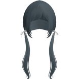 Ash Blue Pigtails Bows Long W Bangs