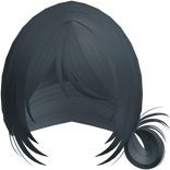 Ash Blue Wispy Messy Side Bun W Bangs