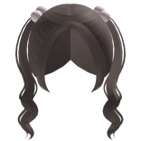 Ash Brown Swirly High Pigtails With Charms
