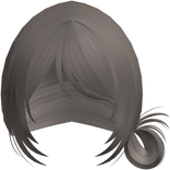 Ash Grey Wispy Messy Side Bun W Bangs