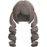 ♡ : ash kawaii low curly long doll pigtails