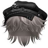 Ash Messy Hair w/ Skull Punk Cap