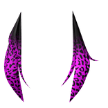 Asymmetrical black & purple leopard tails