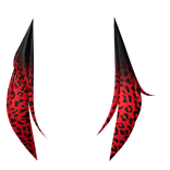 Asymmetrical black & red leopard tails