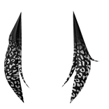 Asymmetrical black & white leopard tails