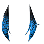 Asymmetrical black & blue leopard tails