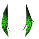 Asymmetrical black & green leopard tails