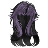 Asymmetrical Grunge Layers (Purple Bangs)