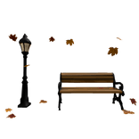 Autumn City Park Bench