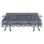 ♡ Baby blue ribbon denim skirt w/ hearts