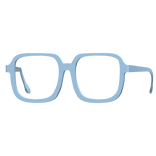 -',ৎ Baby Blue White Sleek Geek Glasses