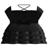 baby doll princess dress cross neck black