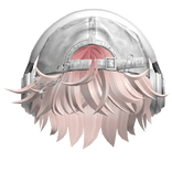 Baby Pink Messy Hair w/ Headphones & Y2K Hat