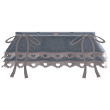 ♡ Baby pink ribbon denim skirt w/ hearts