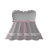 ♡ babydoll picnic dress in white w/ pink stripes