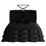 babydoll princess tube dress cross neck black