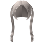 ♡ Back Ash Blonde Kawaii Long Straight Pigtails