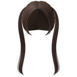 ♡ Back Brown Cutesy Kawaii Long Straight Pigtails
