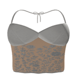 Backless Sheer Lace Top W/ BOWS Peach Skin  ♡