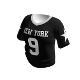 Baddie Cropped NY Jersey Tee Black