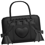 black kawaii ruffled theatre shoulder bag