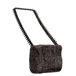 ♰ Brown Jacquard Ammunition Side Tote Bag (1.0) ♰