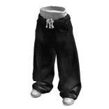 Baggy Black Belted Jeans 