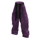 Baggy Cargo Pants w/ Pockets & Belt Straps Pink