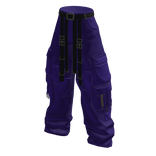 Baggy Cargo Pants w/ Pockets & Belt Straps Purple