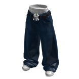 Baggy Dark Blue Belted Jeans