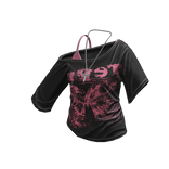 Baggy Flowy Butterfly Hangover top (Black n Pink)