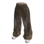 Baggy Jeans Pants Brown & White Shoes