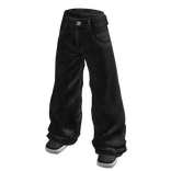 Baggy Jeans with Stacked Hems (Black)