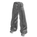 Baggy Jeans with Stacked Hems (Gray)