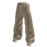 Baggy Jeans with Stacked Hems (Taupe)
