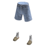 Baggy Jorts with Birks (Light Blue)