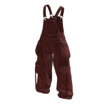 Baggy Oversized Denim Overalls in Red