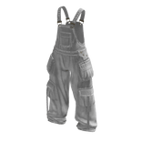 Baggy Oversized Denim Overalls in White