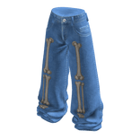 Baggy Pants with Bone Graphics (Blue)
