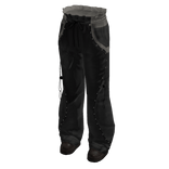 Baggy Pants with Lace Trim (Black)