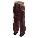 Baggy Pants with Lace Trim (Burgundy)
