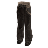 Baggy Pants with Lace Trim (Dark Brown)