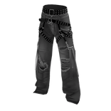 Baggy Ripped Grunge Y2K Studded Belt Jeans Grey