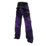Baggy Ripped Grunge Y2K Studded Belt Jeans Purple
