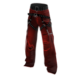 Baggy Ripped Grunge Y2K Studded Belt Jeans Red