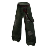 Baggy Ripped Vintage Jeans - Green